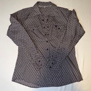 Cinch Womens Western Shirt Large Purple Geo Print Snap Button Rodeo Cotton